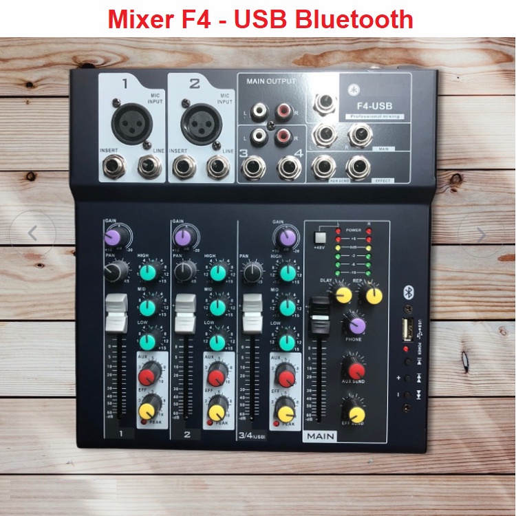 Combo Mixer F4 USB Bluetooth, Micro PC-K200 Chính Hãng Takstar - Đủ Phụ Kiện Kẹp Micro - Tặng Tai Nghe