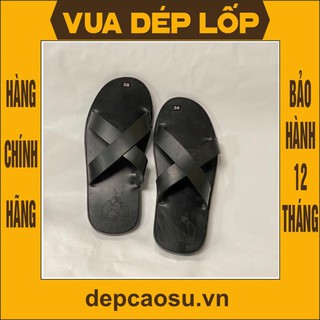 Dép 2 quai chéo màu đen