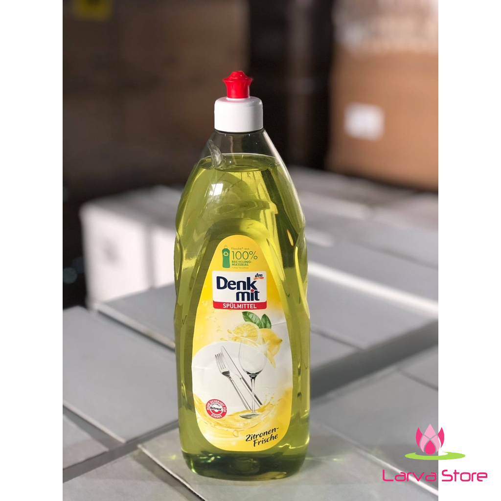 [Nội Địa Đức] Nước rửa bát chén Denkmit hương chanh 1 Lít (Spülmittel Zitronen-Frische) - Larva Store