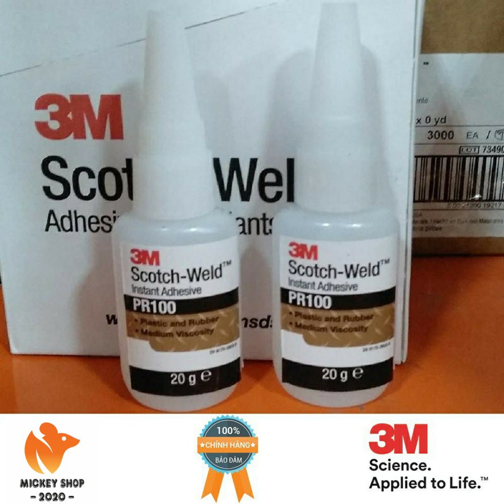 [3M-USA] Keo Siêu Dính 3M PR100 Scotch-Weld Plastic &amp; Rubber Instant Adhesive 20g