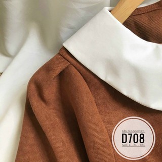 Bigsize Đầm nhung bo eo D708