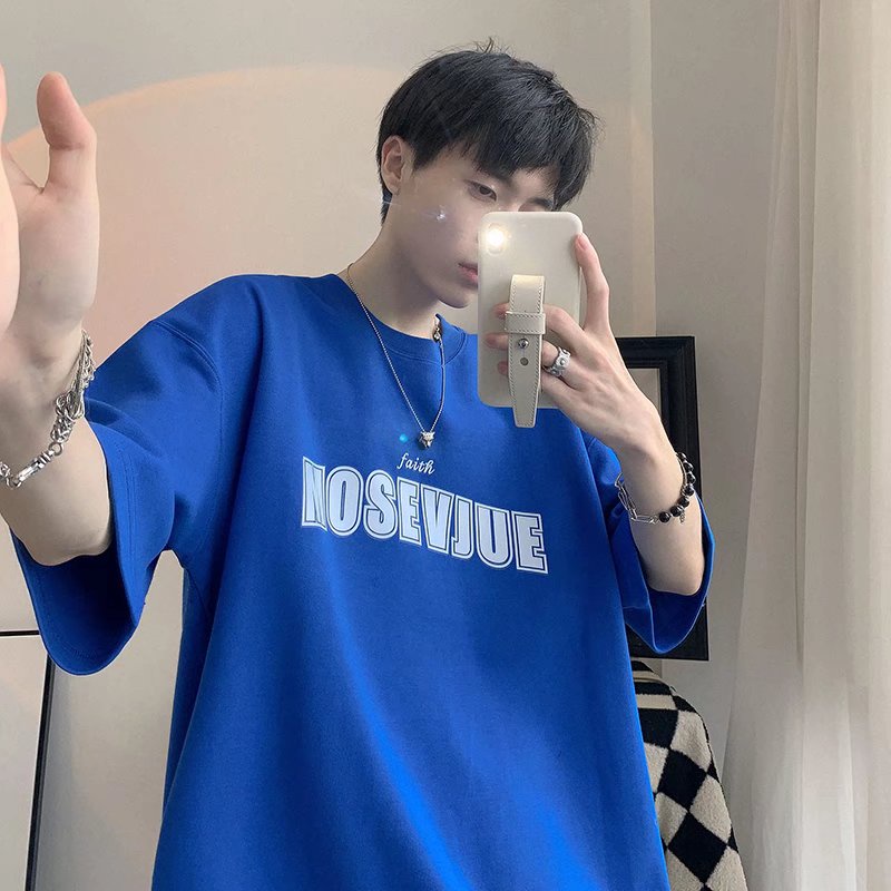 Áo Thun Tay Ngắn Cổ Tròn Dáng Rộng In Chữ Thời Trang Mùa Hè Cho Nam Giới [M-8XL]