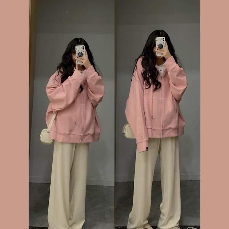 Bộ nỉ áo khoác quần be HS6