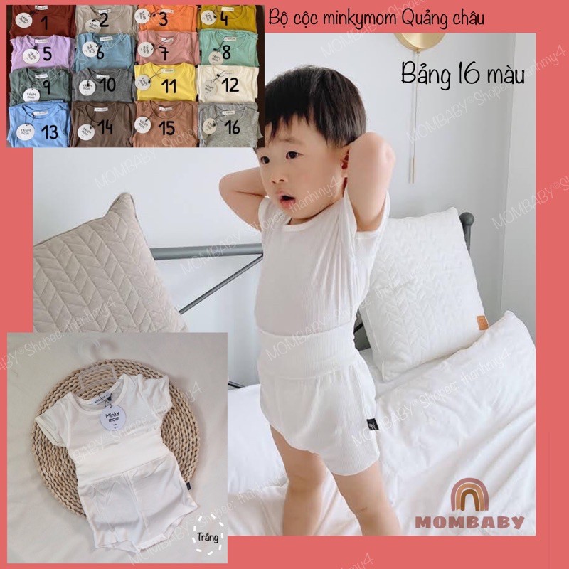 [Minkymom QC] [6-14kg] Bộ cộc tay cạp cao thun tăm mềm co dãn cho bé (có sẵn)