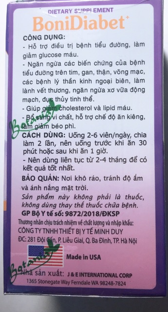 ✅( CHÍNH HÃNG) BoniDiabet-Hỗ Trợ Điều Trị Bệnh Tiểu Đường (Mua 5 tặng 1 lọ 30 viên bằng tem tích điểm của BoniDiabet. | BigBuy360 - bigbuy360.vn