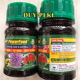 Phân cá Hữu cơ Úc. Phân bón hỗn hợp NK PowerFeed nhập khẩu úc lọ 100ml. Phân cá Úc Mập Mầm To Hoa.