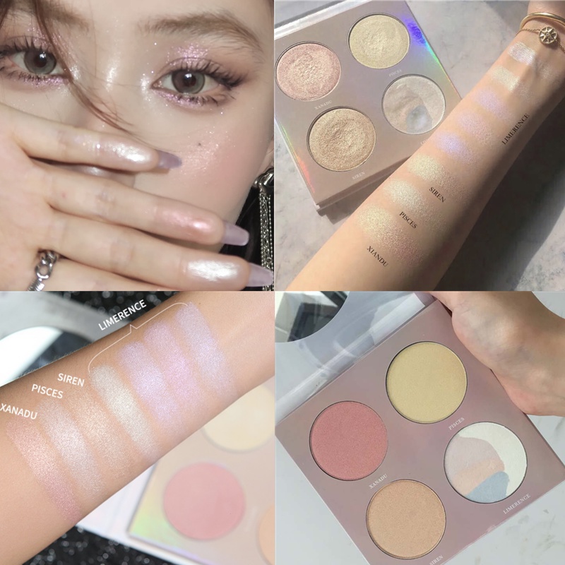 Phấn bắt sáng 4 Màu Guicami ánh nhũ lấp lánh chất mềm mịn tiện dụng cho mũi và cơ thể