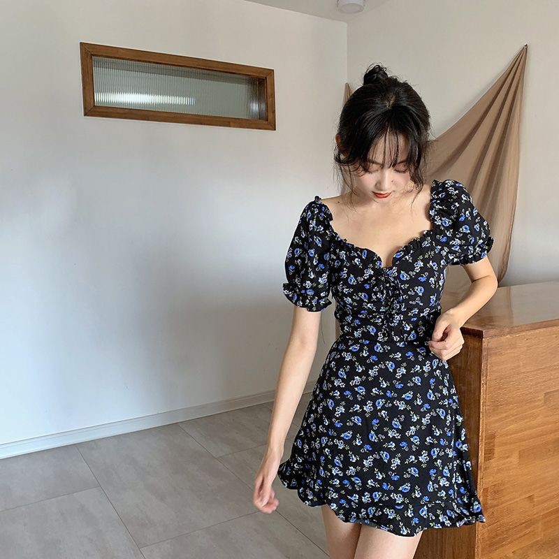 Đầm Tay Phồng In Hoa Với Thiết Kế Cổ Vuông Xinh Xắn Dành Cho Nữ 2021 | BigBuy360 - bigbuy360.vn