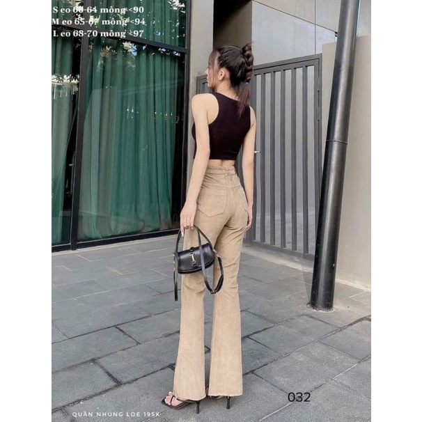 Quần nhung ống loe