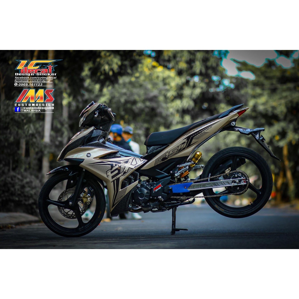 [Siêu Sale] [FreeShip] Tem Decal Rời mẫu chỉ đen cho Exciter 150 vàng đồng cực chất - có thể đổi màu theo xe