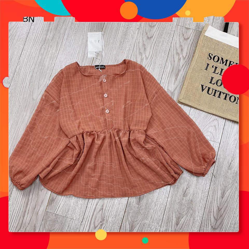 Áo babydoll dài tay cài cúc | BigBuy360 - bigbuy360.vn