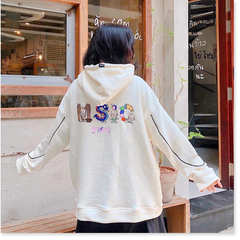 Áo khoác hoodie nam nữ in chữ kido, (FreeSize dưới 70Kg), form rộng phong cách Hàn Quốc, áo hoodie form rộng unisex vải