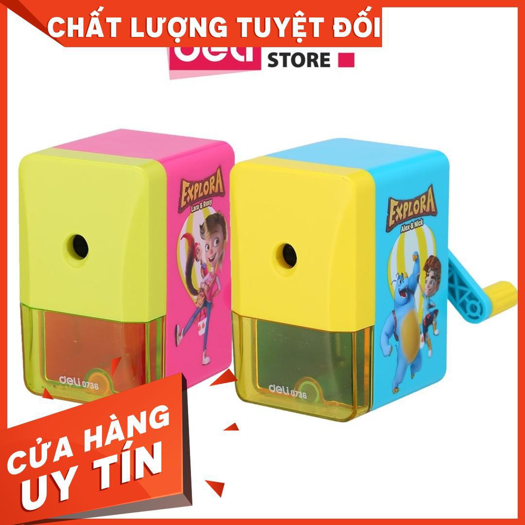 Gọt chì quay tay Deli - Xanh dương/Xanh lá/Hồng/Trắng - 1 chiếc - E0736