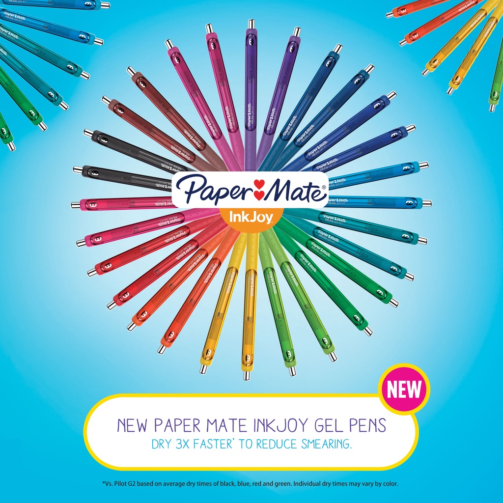 Bút Mực Gel Nhanh Khô Không Trôi Đệm Cao Su Êm Tay Xuất Xứ Từ Mỹ Paper Mate InkJoy Cây Đầu To