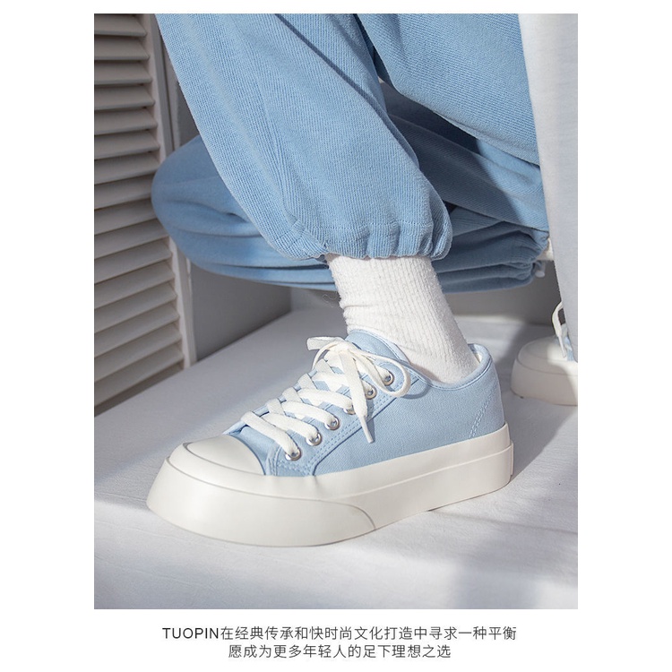 Giày Canvas Đế Dày Tăng Chiều Cao Thiết Kế Mới Thời Trang Mùa Xuân Thu Theo Phong Cách Hàn Quốc