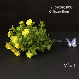 Hoa nhựa tông vàng mẫu 1 -5