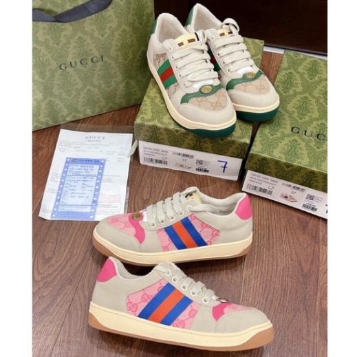Giày Sneaker GC Leather Pink Hồng Bản Chuẩn Gucci sơn tùng hồng gucci hải tú -Full Phụ Kiện