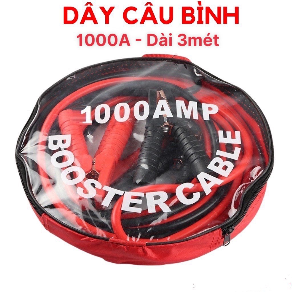 Dây câu bình ắc quy lõi đồng dài 3m chuẩn 1000A - 1,5kg Cao Cấp