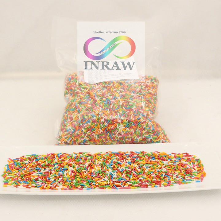 Socola Cốm Màu Trang Trí Bánh Túi 1kg - Rainbow Chocolate Sprinkles 1kg