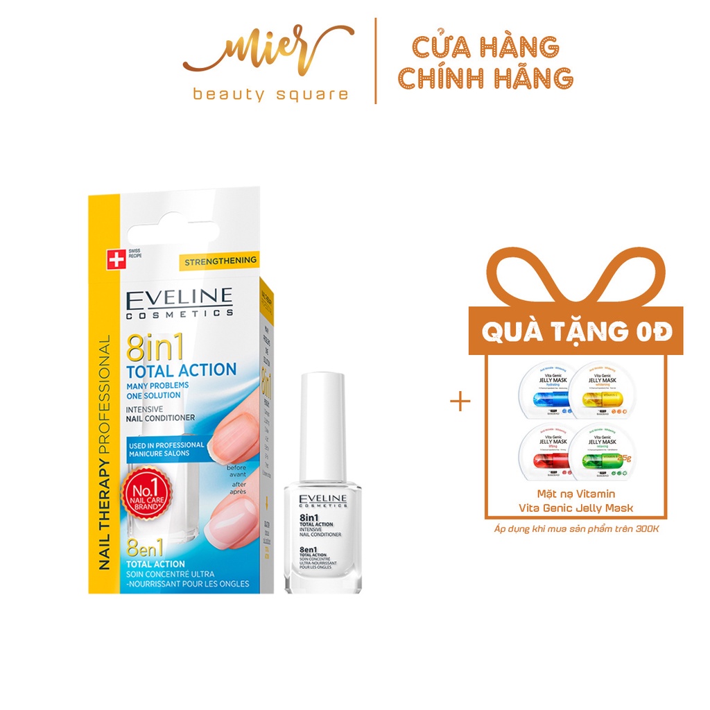 Sơn Dưỡng Móng Tay Eveline 8 In 1 Total Action 12ml