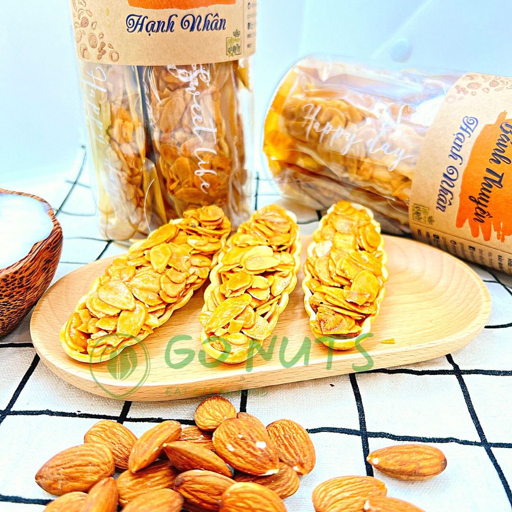 Bánh thuyền hạnh nhân GO NUTS không đường Bánh ăn kiêng hỗ trợ giảm cân Bánh ngũ cốc dinh dưỡng bánh healthy thuần chay