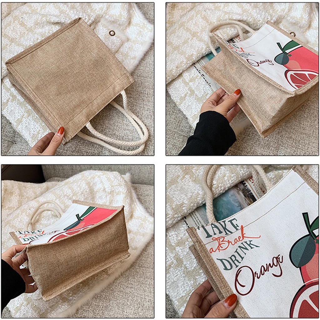 Túi cói túi tote xách mini đi biển nữ đẹp đi chơi thời trang dễ thương cute cá tính phong cách Vintage TBB22