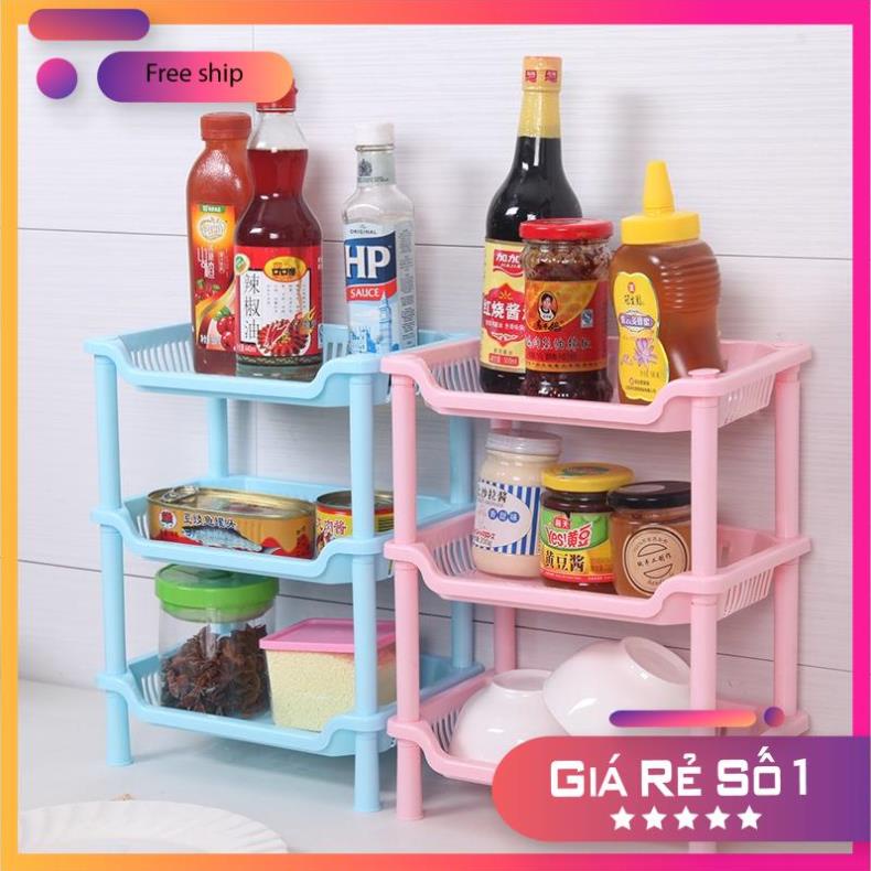 Kệ Nhựa Mini 3 Tầng - Giá Để Đồ 3 Tầng Mini Lắp Ghép - GDNC0252