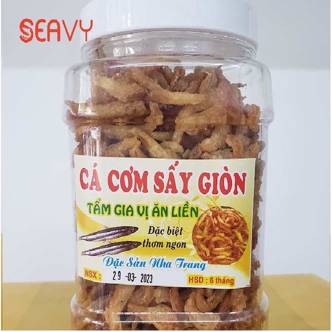 🐟 Cá cơm tẩm bột sấy giòn, hải sản khô đặc sản Nha Trang, hộp 500 gram - Seavy 🐟