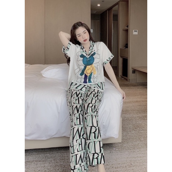 Đồ Bộ Pijama Nữ Lụa Mango Cao Cấp,Tay Ngắn Quần Dài,Chất Vải Mềm Mịn,Siêu Mát MG04 | BigBuy360 - bigbuy360.vn