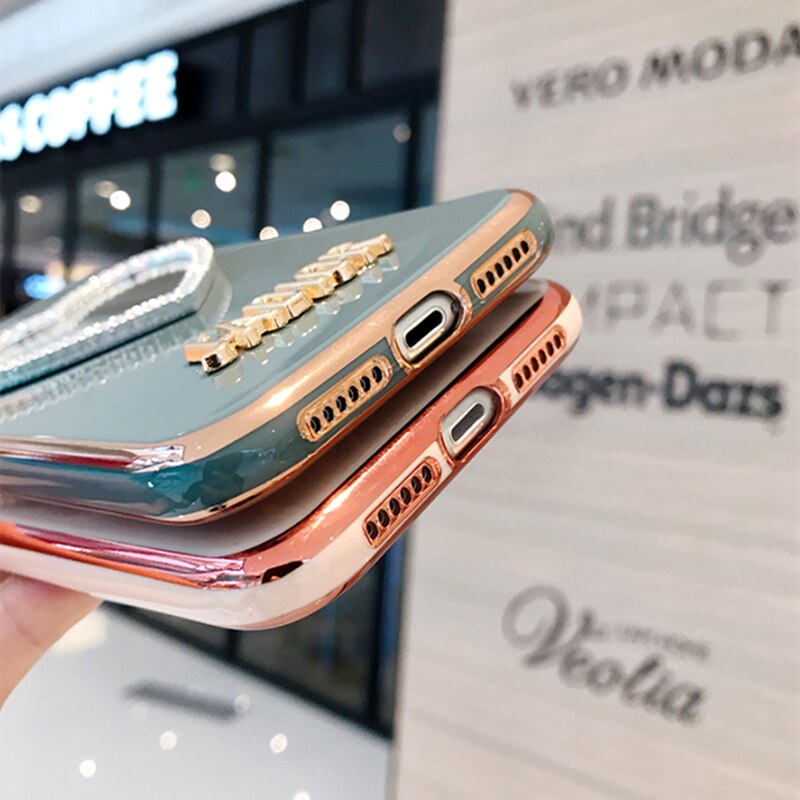 Ốp điện thoại gắn gương hình trái tim 6D cho Iphone 13 12 Pro Max 11 Xs Xr 6 6s 7 8plus