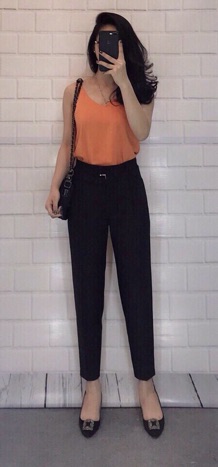 Quần baggy Asos nữ màu Đen