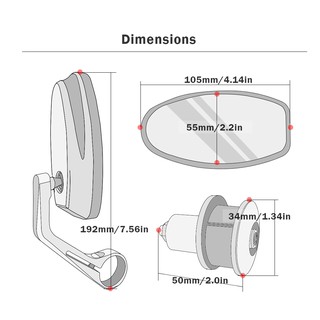 Kính chiếu hậu Universal cho xe máy