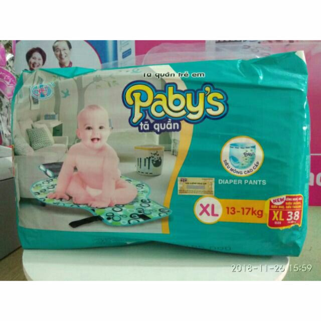 Bỉm quần paby thạch thảo xl 38
