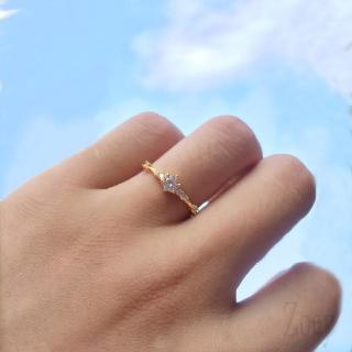 Nhẫn Nữ Mạ Bạc Đính Đá Đơn Giản 824