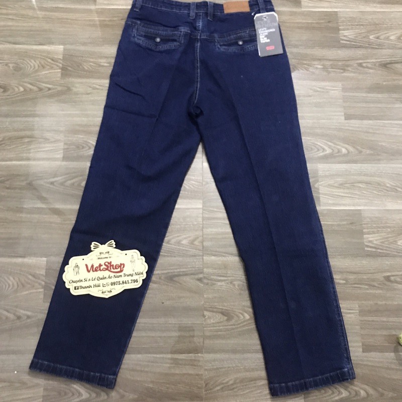 Quần bò dài nam trung niên túi chéo dáng thụng chất co giãn hàng cao cấp Levi’s đẹp | BigBuy360 - bigbuy360.vn