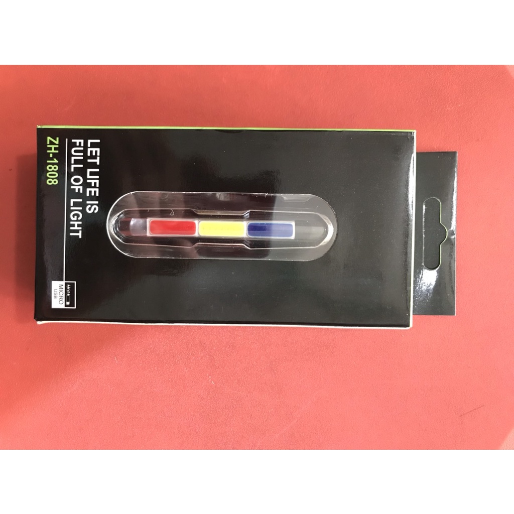 Đèn Led ZH- 1808 Chớp 3 Màu Đỏ Vàng , Xanh, Vàng Gắn Yên, Mũ Bảo Hiểm Xe Đạp Siêu Sáng