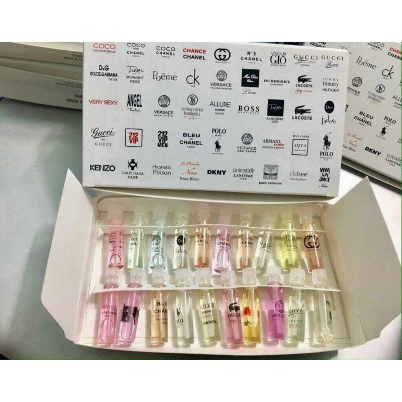 (giá sỉ)  Set 20 ống nước hoa test mini HỘP TRẮNG