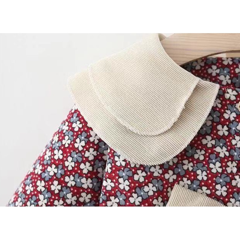 Đầm Công Chúa Tay Dài Đính Nơ Thời Trang Mùa Đông Xinh Xắn Cho Bé Gái