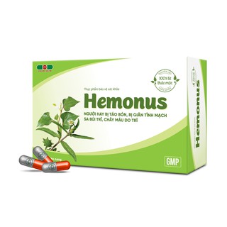 [Freeship extra] HEMONUS - Người hay bị táo bón, bị giãn tĩnh mạch, sa búi trĩ, chảy máu do trĩ (5 vỉ x 10 viên nang)
