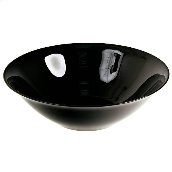 Bát tô thủy tinh Luminarc Carine đen 27cm D2376, tô trộn salat, dùng được trong lò vi sóng, sản xuất tại Pháp
