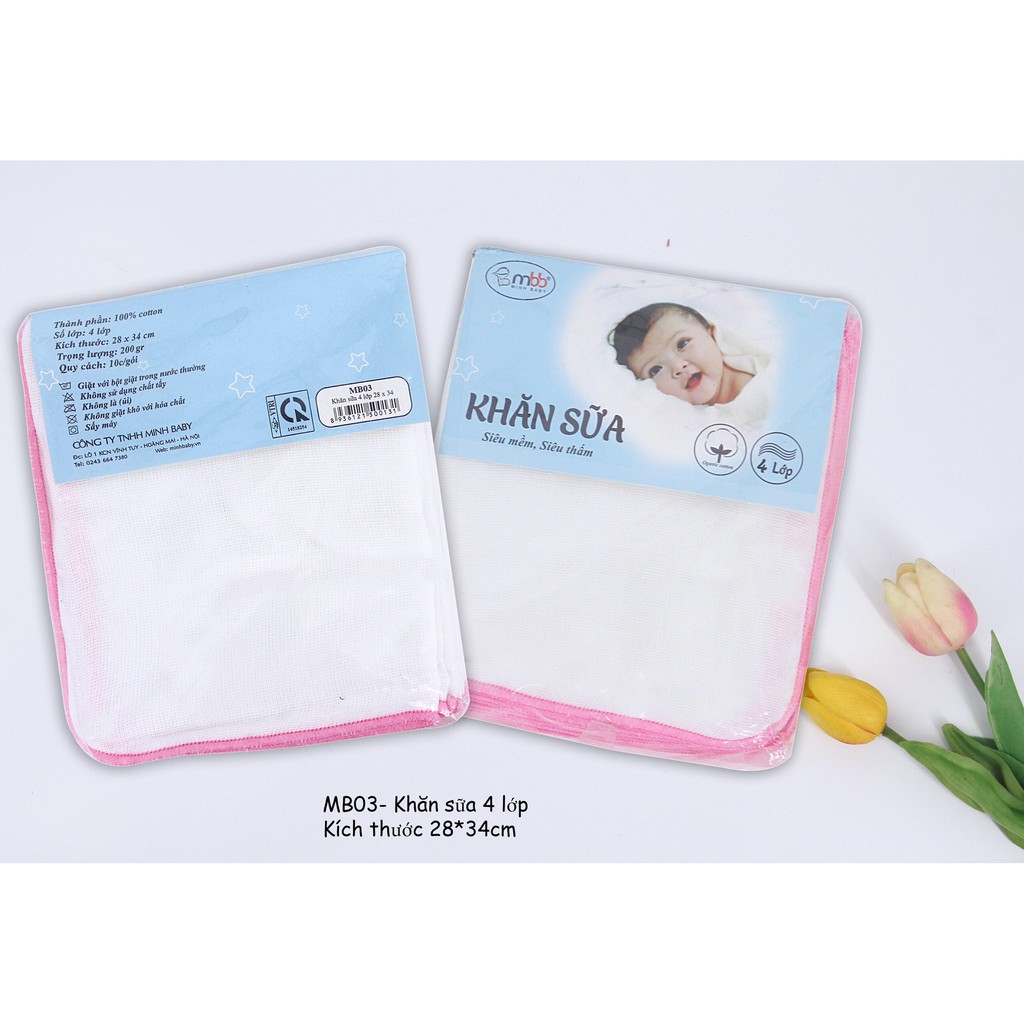 Sét 10 khăn sữa xô trắng siêu mền Golden Baby