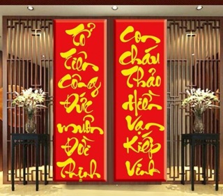 Combo  tranh câu đối và phúc lộc thọ