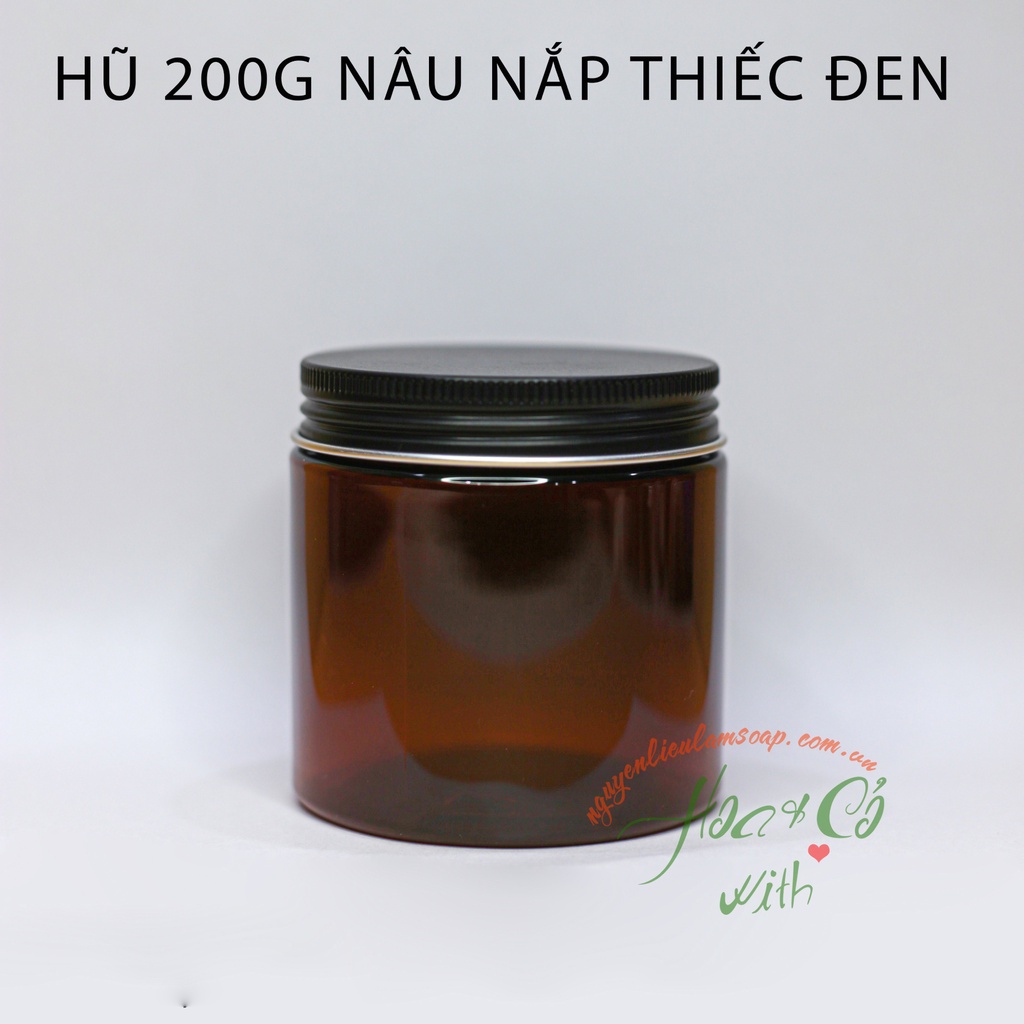 Hũ Nhựa Nâu Nắp Màu