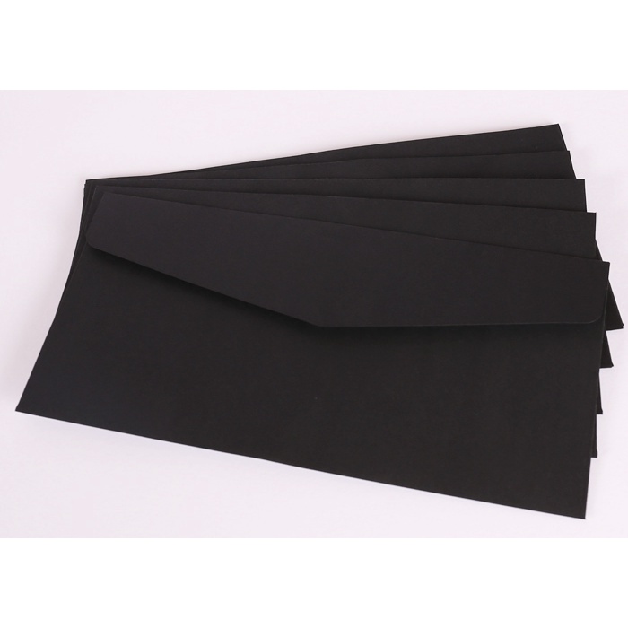 Phong Bì Thư Giấy a4 Hình Tam Giác Bằng Da Bò Màu Đen Phong Cách vintage 22 * 11cm