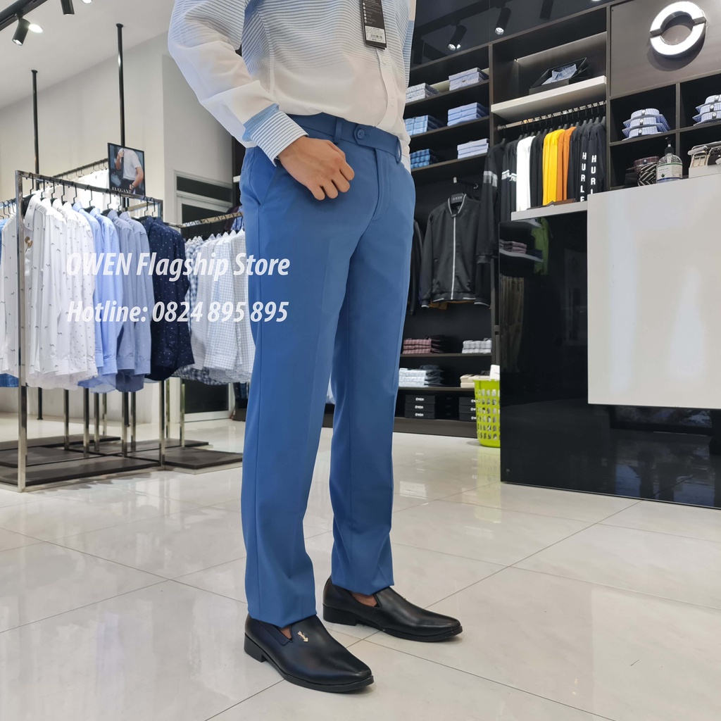OWEN -  Quần âu nam công sở dáng REGULAR trợ cạp Tăng đơ co dãn  mã QRT20531 - OWEN Flagship Store
