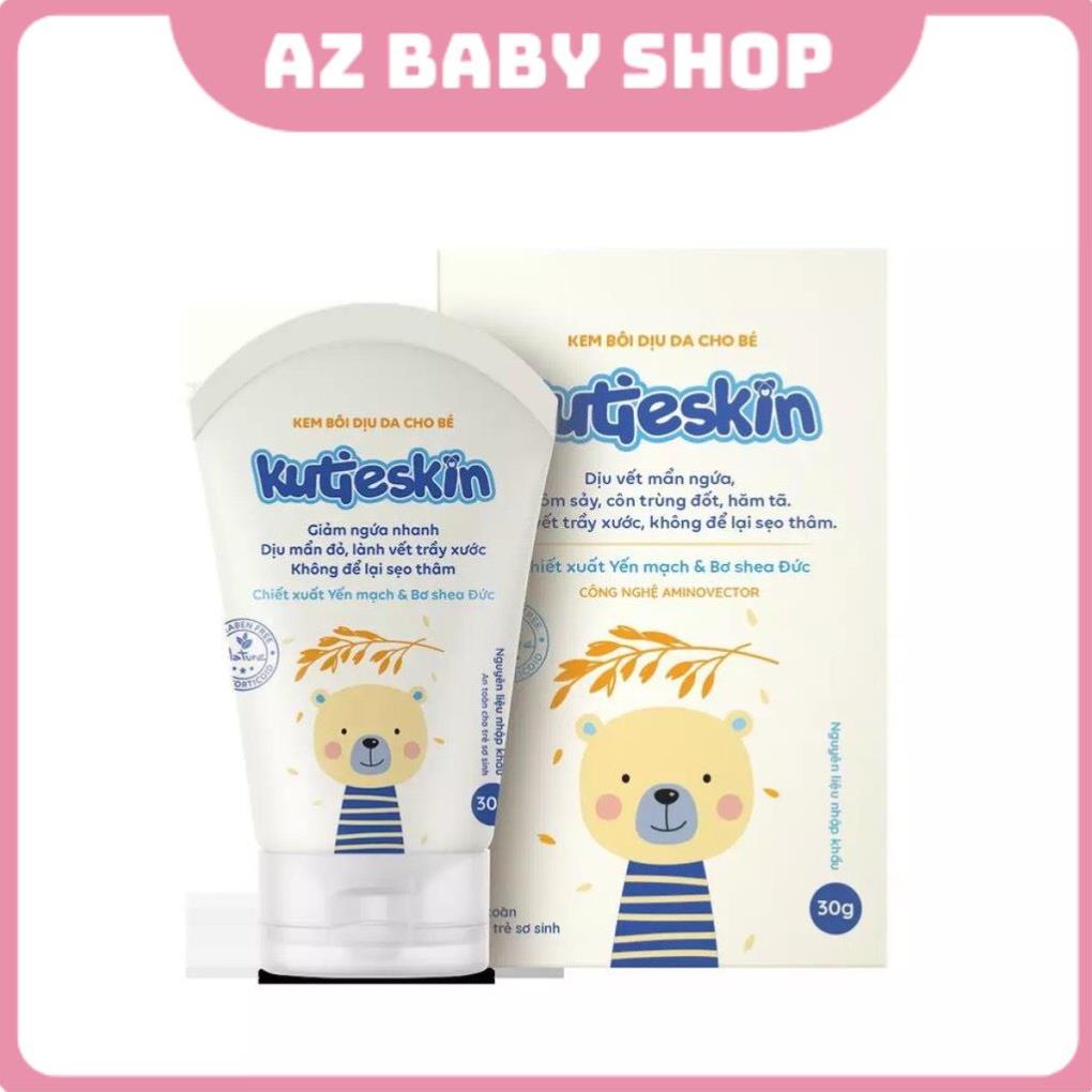 KUTIESKIN Kem bôi dịu da, mẩn ngứa 30gr giành cho da bé sơ sinh và trẻ nhỏ bị rôm sảy muỗi đốt côn trùng cắn_Chính hãng