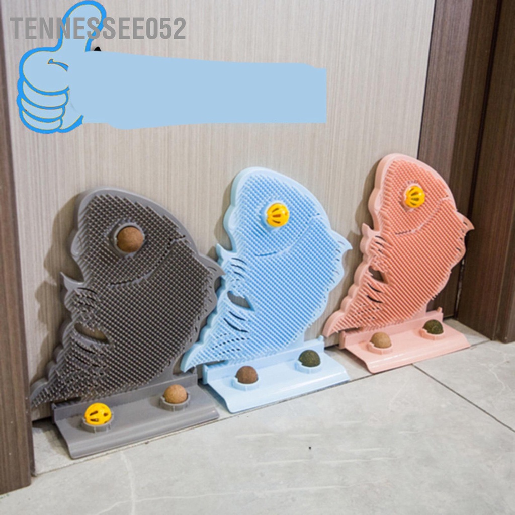 [Hàng Sẵn] Lược Chải Lông gãi ngứa Mèo Gắn Tường Tự Massage - Đồ Chơi Cọ Má Mát Xa Gắn Tường Cho Mèo Hình Cá Kèm Bóng Catnip【Tennessee052】