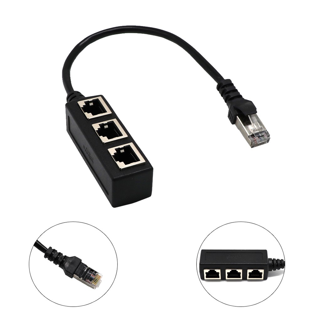 [Bộ chia cáp mạng LAN RJ45 Ethernet Bộ chuyển đổi mở rộng 3 chiều