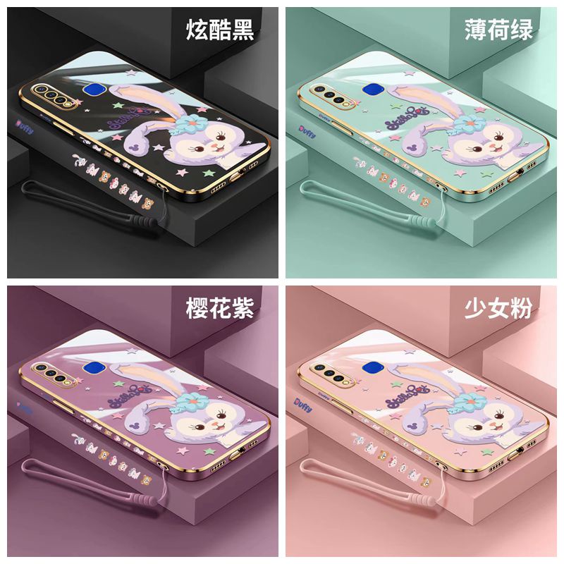 Realme 8 5G 7 7 Pro 8 4G 7i C17 5 5i 5s 6i 8 Pro 3 3i V13 V5 X K3 GT MASTER Straight Edge 90° Electroplating Cartoon Couple Phone Case