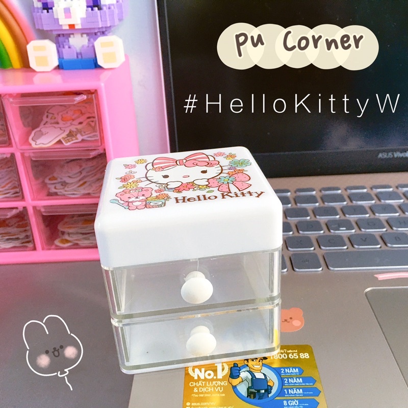 Tủ 2 ngăn mini size 7x6,5x7,3 cm Melody - Cinnamoroll - Hello kitty decor